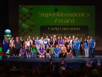 the whole EEPS team receiving the Superintendents Award