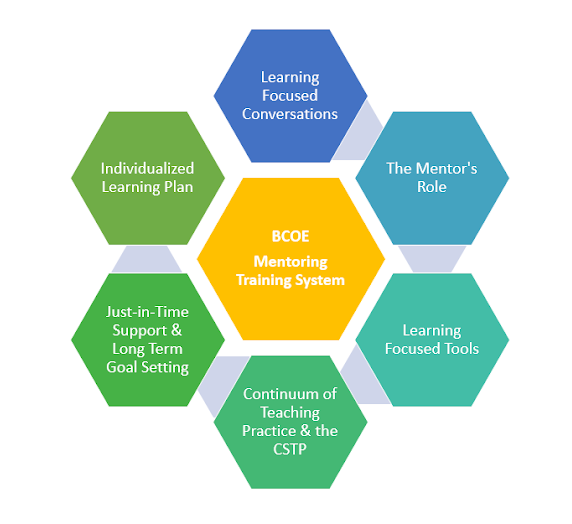 BCOE Mentoring Training System image, has learning focused conversations, The mentor